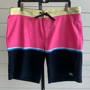 Quicksilver dryflight water repellent swim trunks board stretch shorts 36